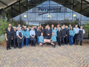 The Perrywood Sudbury team celebrate the first anniversary of their redevelopment